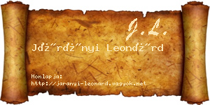 Járányi Leonárd névjegykártya